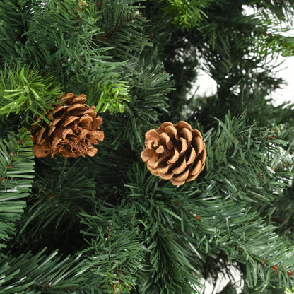 vidaXL Artificial Pre-lit Christmas Tree with Pine Cones Green 180 cm