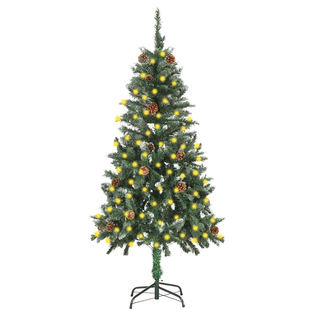 vidaXL Artificial Pre-lit Christmas Tree with Pine Cones 150 cm