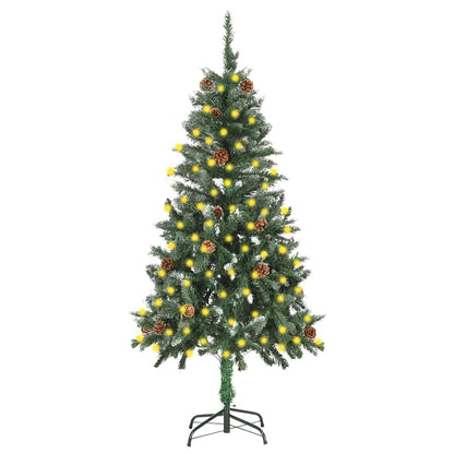 vidaXL Artificial Pre-lit Christmas Tree with Pine Cones 150 cm