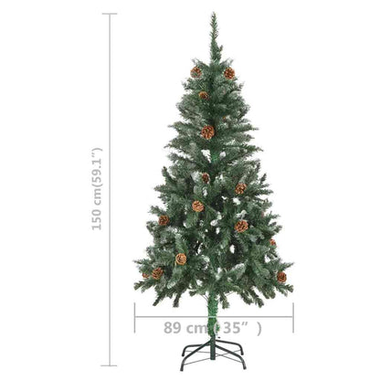 vidaXL Artificial Pre-lit Christmas Tree with Pine Cones 150 cm
