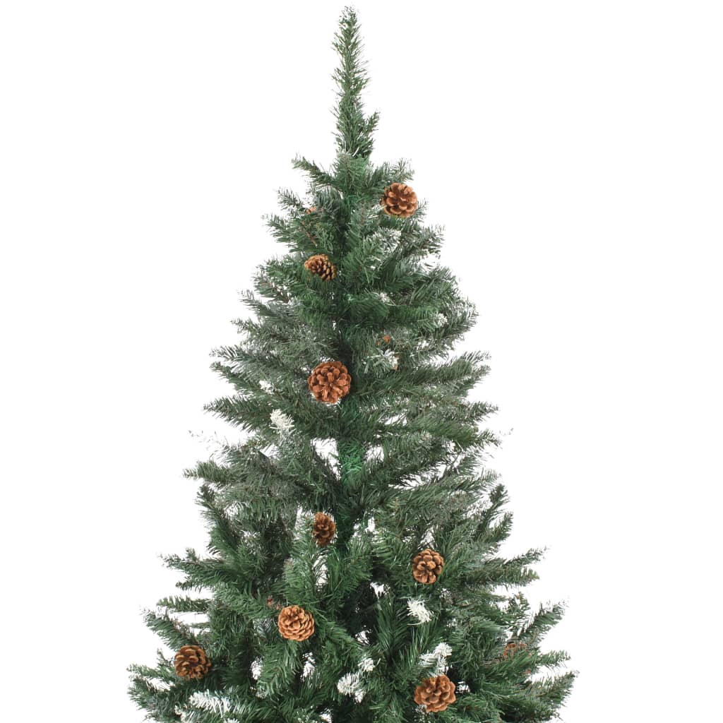 vidaXL Artificial Pre-lit Christmas Tree with Pine Cones 210 cm
