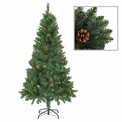 vidaXL Artificial Pre-lit Christmas Tree with Ball Set&Pine Cones 150 cm