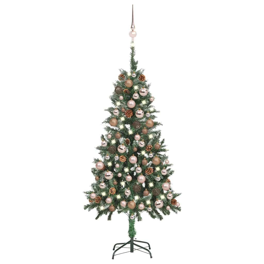 vidaXL Artificial Pre-lit Christmas Tree with Ball Set&Pine Cones 150 cm