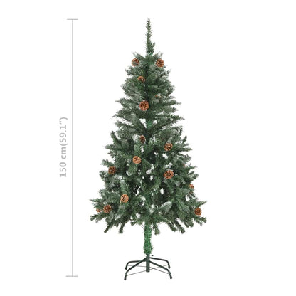 vidaXL Artificial Pre-lit Christmas Tree with Ball Set&Pine Cones 150 cm