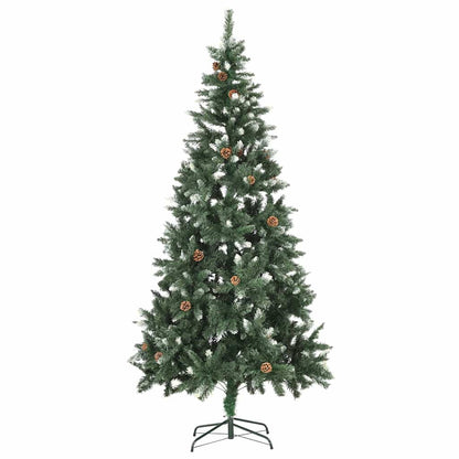 vidaXL Artificial Pre-lit Christmas Tree with Ball Set&Pine Cones 210 cm