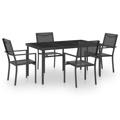 vidaXL Outdoor Dining Set | Black and Anthracite