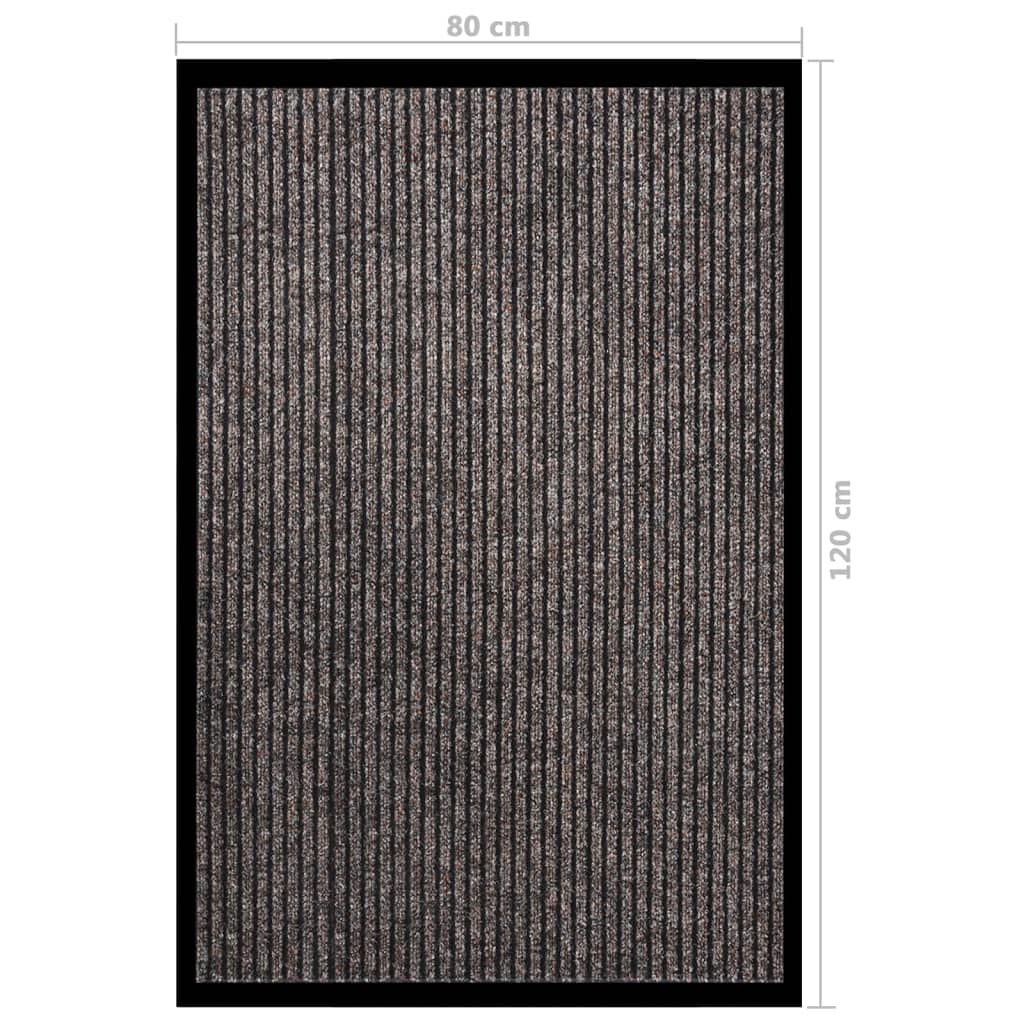 vidaXL Doormat Striped Beige 80x120 cm