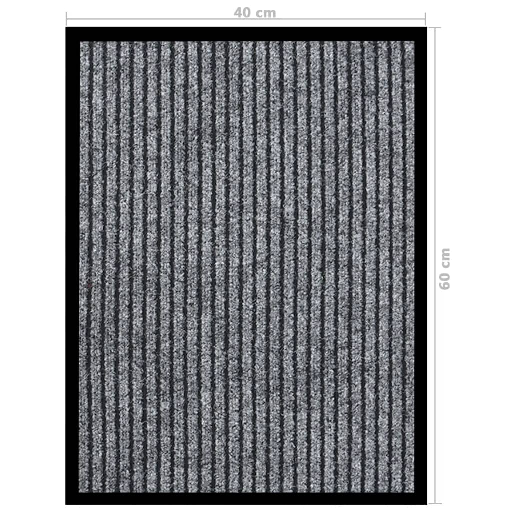 vidaXL Doormat  Striped Grey 40x60 cm