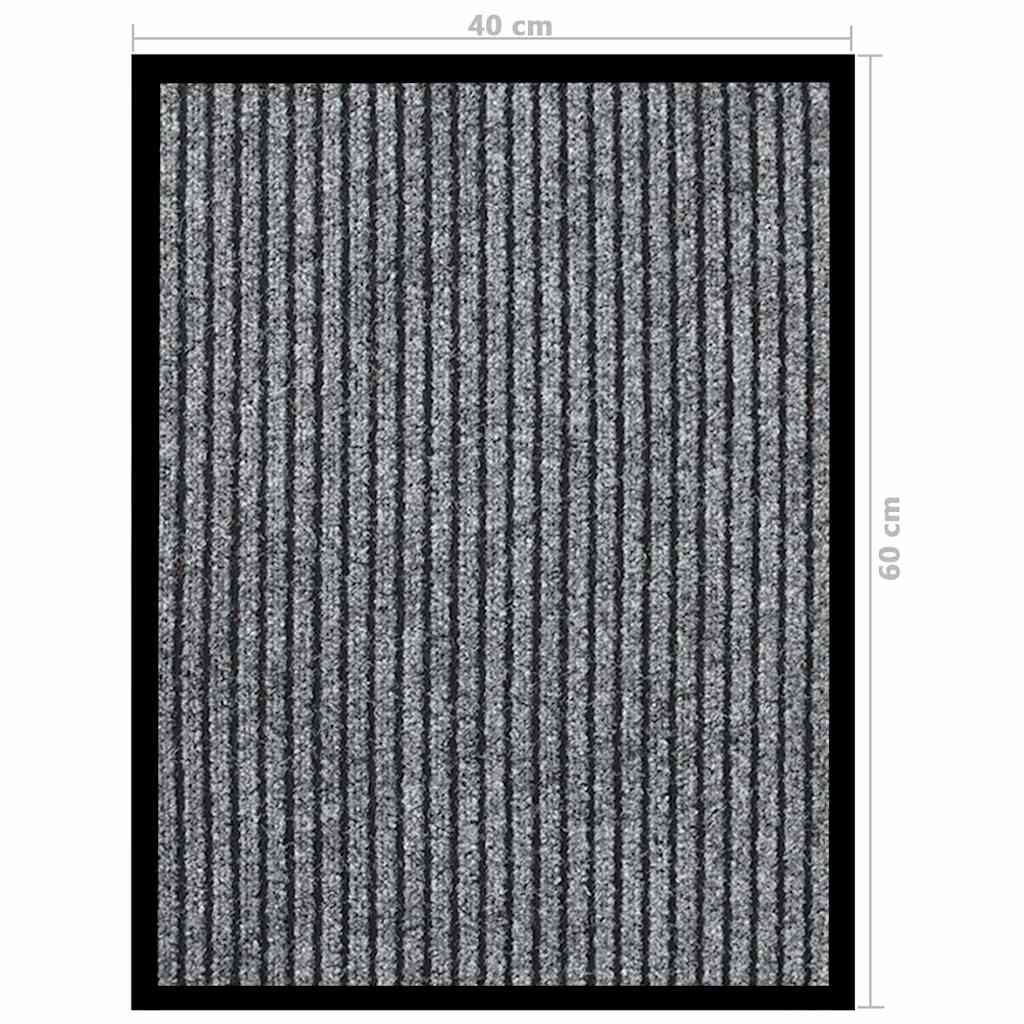 vidaXL Doormat Striped Grey 40x60 cm