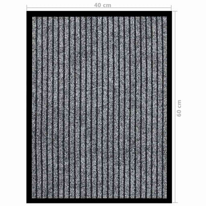 vidaXL Doormat Striped Grey 40x60 cm