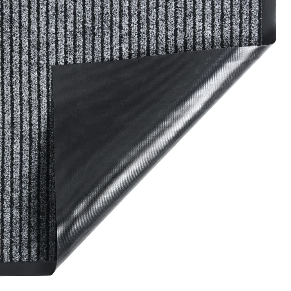 vidaXL Doormat Striped Grey 60x80 cm