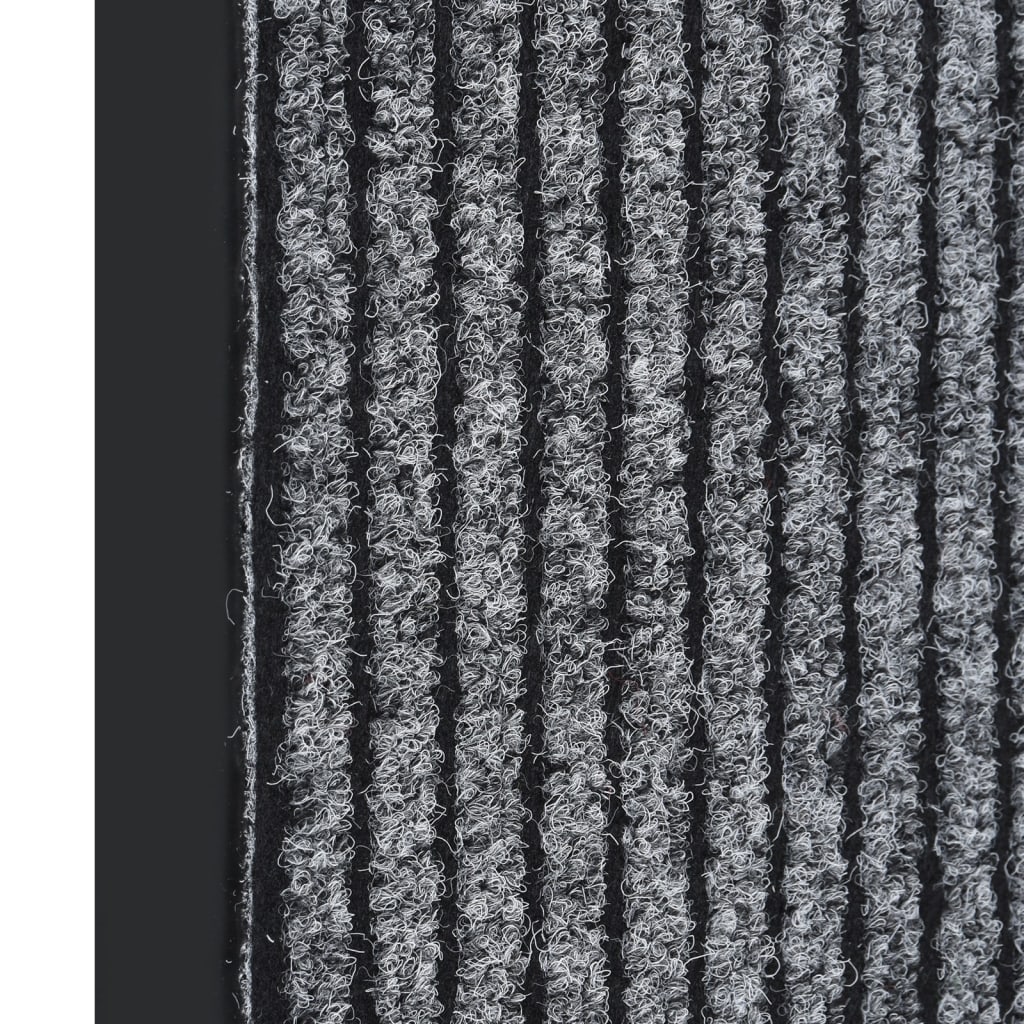 vidaXL Doormat Striped Grey 60x80 cm
