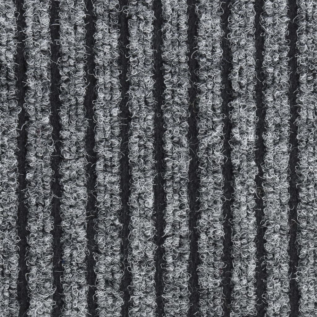 vidaXL Doormat Striped Grey 60x80 cm