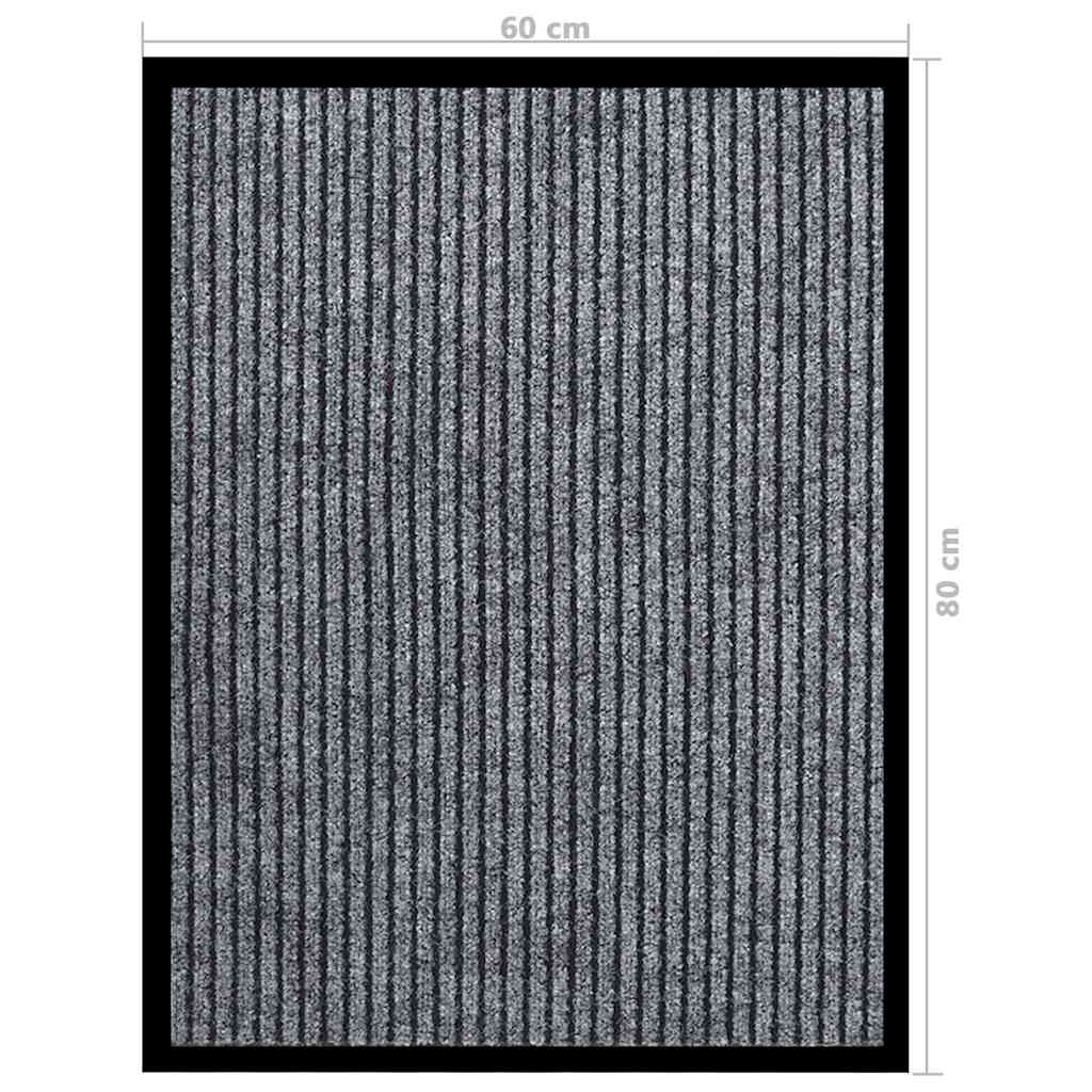 vidaXL Doormat Striped Grey 60x80 cm