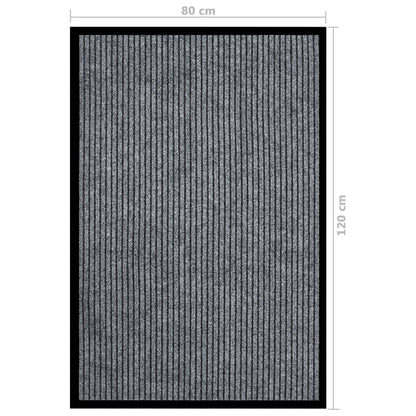 vidaXL Doormat Striped Grey 80x120 cm