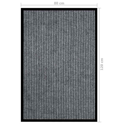 vidaXL Doormat Striped Grey 80x120 cm