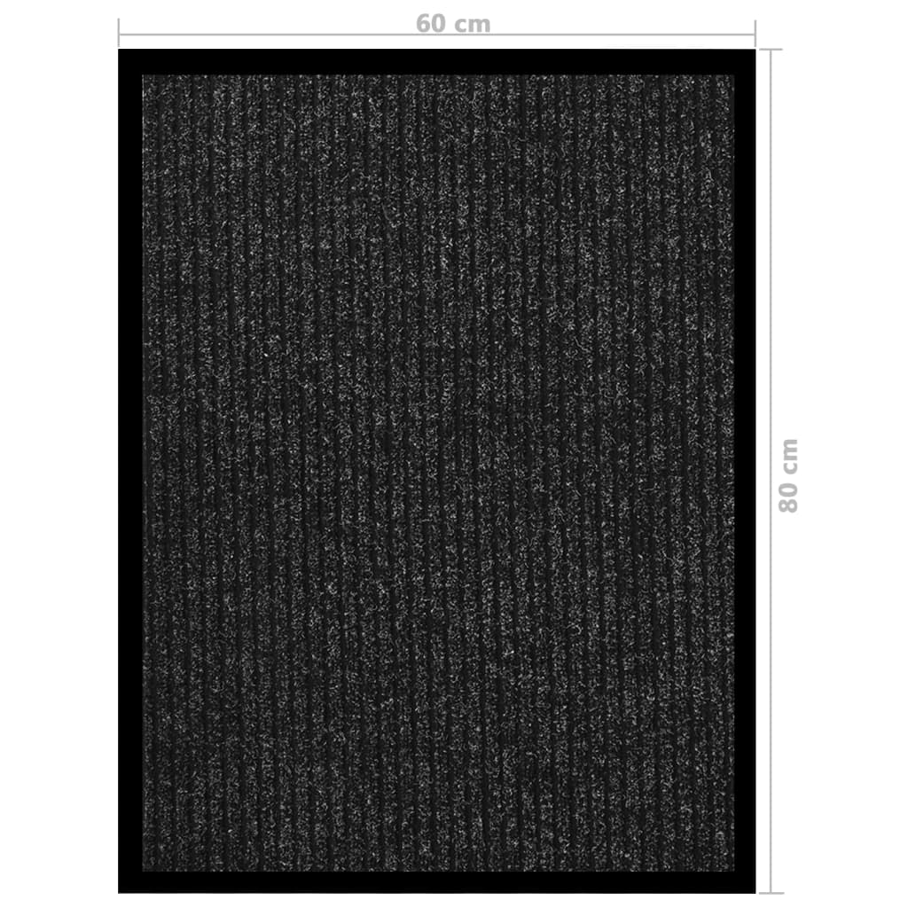 vidaXL Doormat Striped Anthracite 60x80 cm