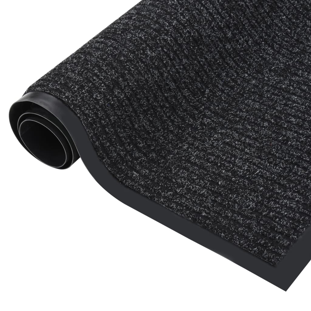 vidaXL Doormat Striped Anthracite 80x120 cm