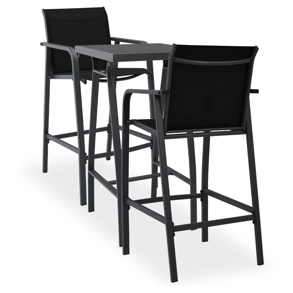 vidaXL Garden Bar Set | Black | Steel | Medium | Durable | Garden Bar Set