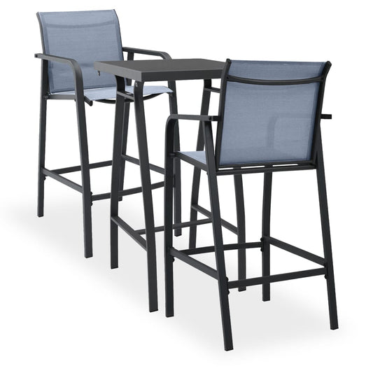 vidaXL Garden Bar Set | Black, dark grey, light grey