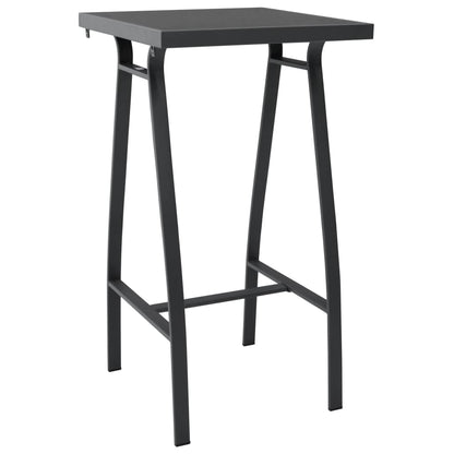 vidaXL Garden Bar Set | Black and dark grey | Tempered glass, steel, textilene