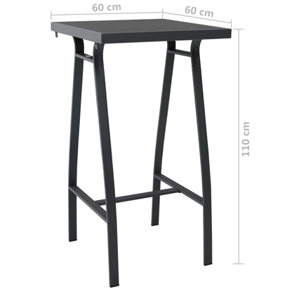 vidaXL Garden Bar Set | Black | Tempered glass | Durable | Garden Bar Set