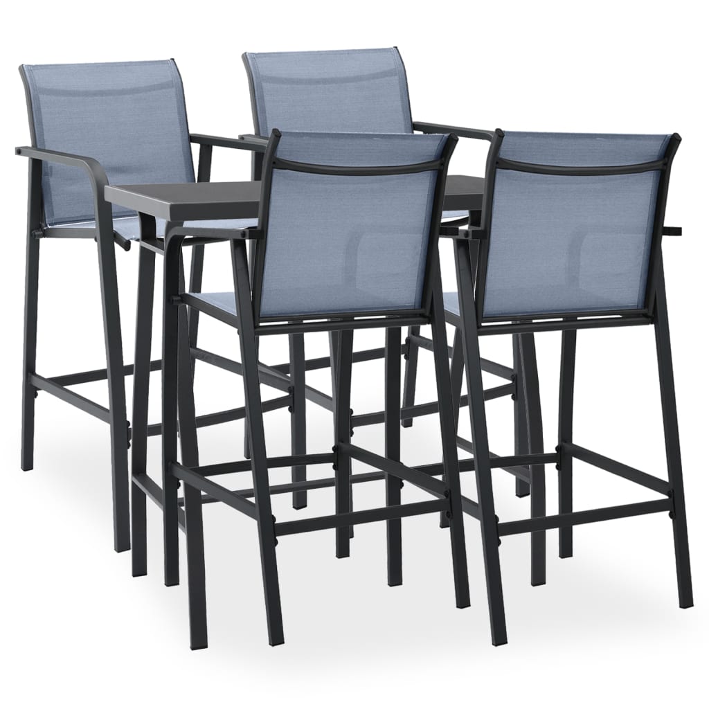 vidaXL Garden Bar Set | Black, Dark Grey, Light Grey