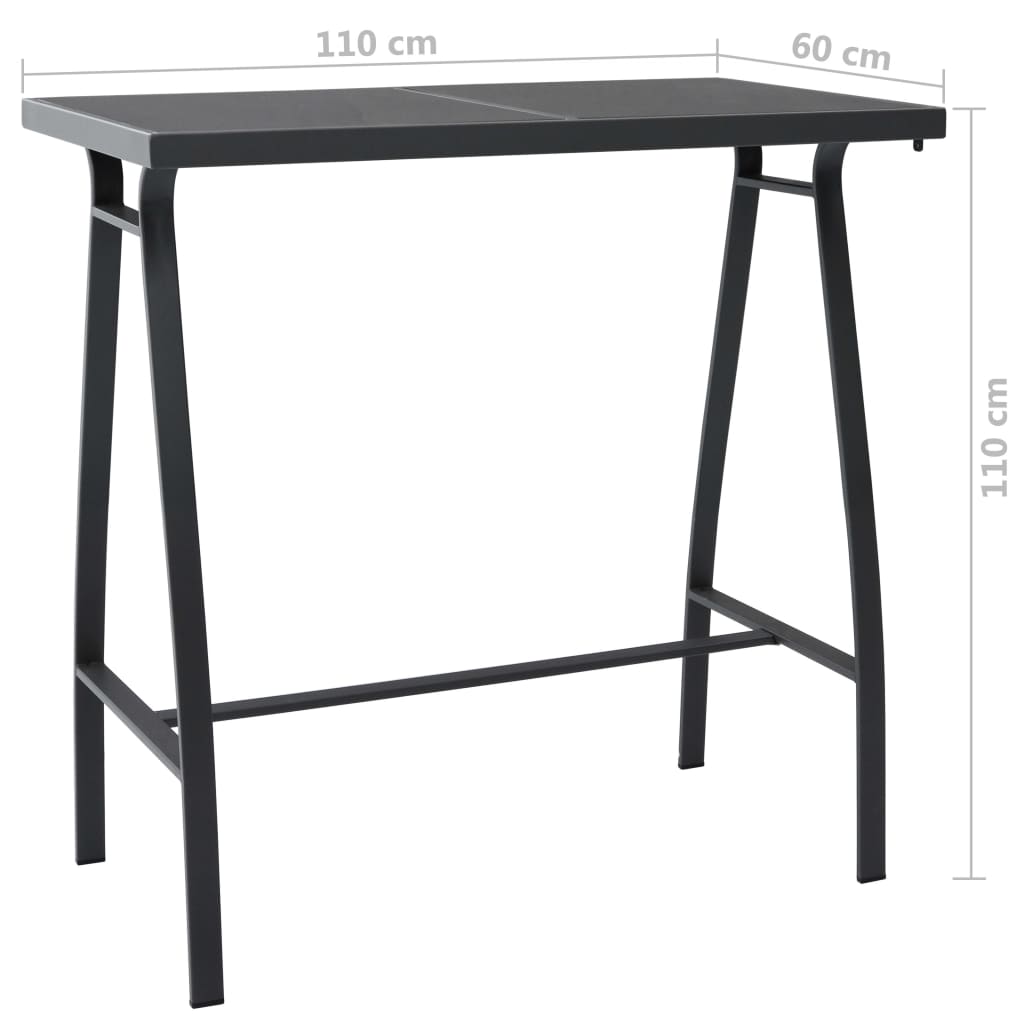 vidaXL Garden Bar Set | Black, Dark Grey, Light Grey