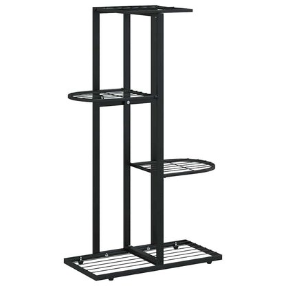 336108 vidaXL 4-Floor Flower Stand 43x22x76 cm Black Metal