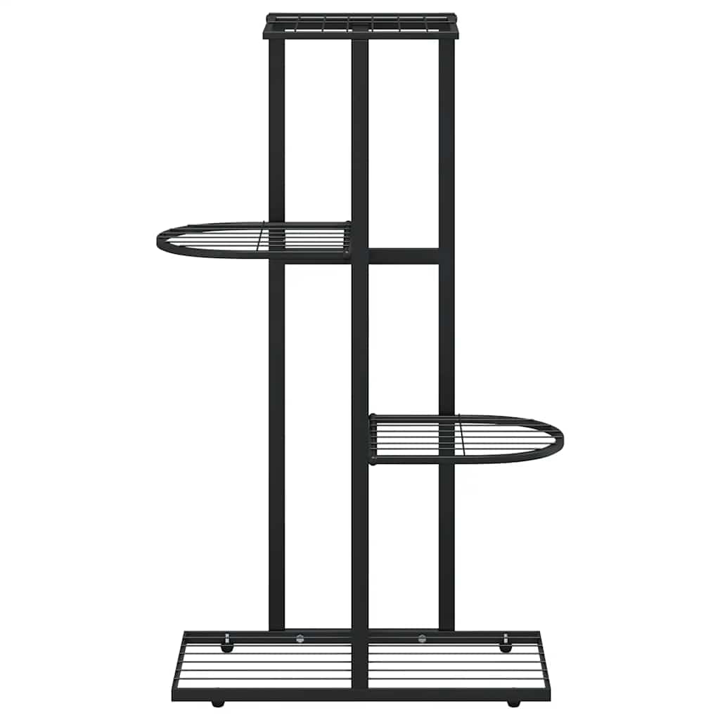 336108 vidaXL 4-Floor Flower Stand 43x22x76 cm Black Metal