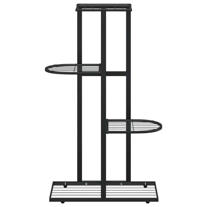 336108 vidaXL 4-Floor Flower Stand 43x22x76 cm Black Metal