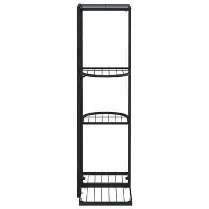 336108 vidaXL 4-Floor Flower Stand 43x22x76 cm Black Metal