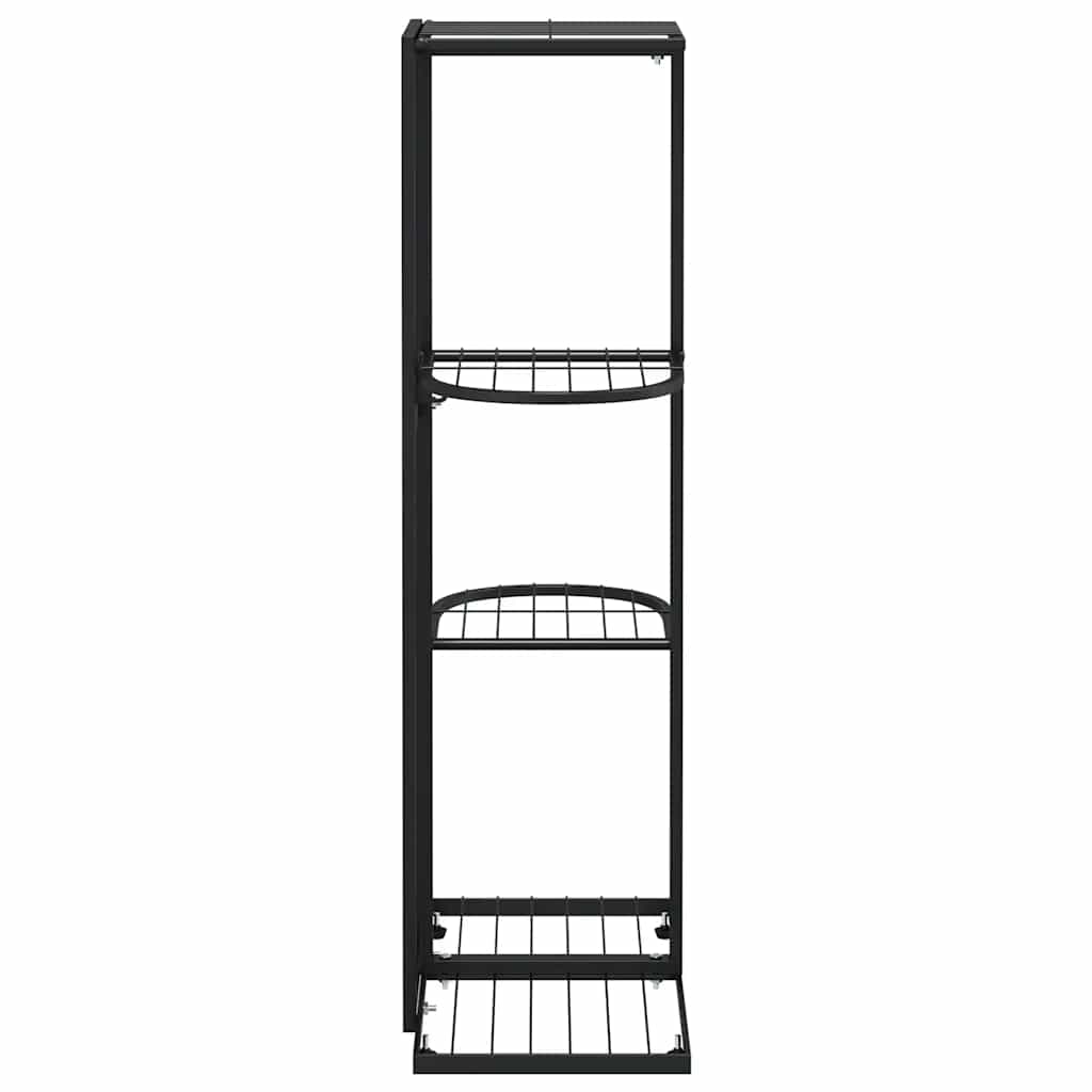 vidaXL 4-Floor Flower Stand 43x22x76 cm Black Metal
