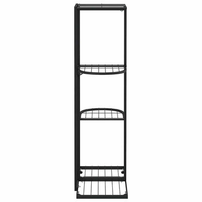 vidaXL 4-Floor Flower Stand 43x22x76 cm Black Metal
