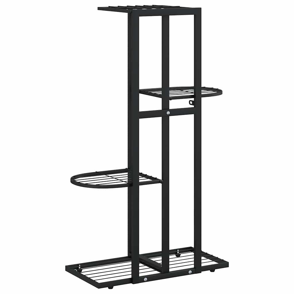 vidaXL 4-Floor Flower Stand 43x22x76 cm Black Metal