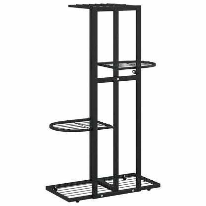 vidaXL 4-Floor Flower Stand 43x22x76 cm Black Metal