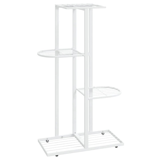 vidaXL 4-Floor Flower Stand 43x22x76 cm White Metal