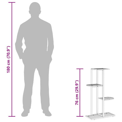 336109 vidaXL 4-Floor Flower Stand 43x22x76 cm White Metal
