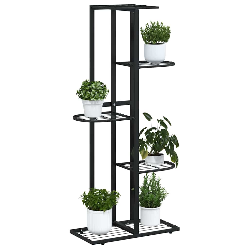 336110 vidaXL 5-Floor Flower Stand 43x22x98 cm Black Metal