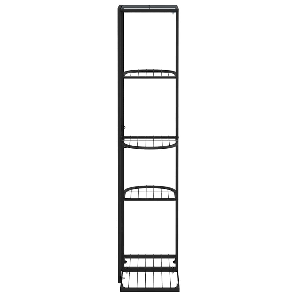 vidaXL 5-Floor Flower Stand 43x22x98 cm Black Metal