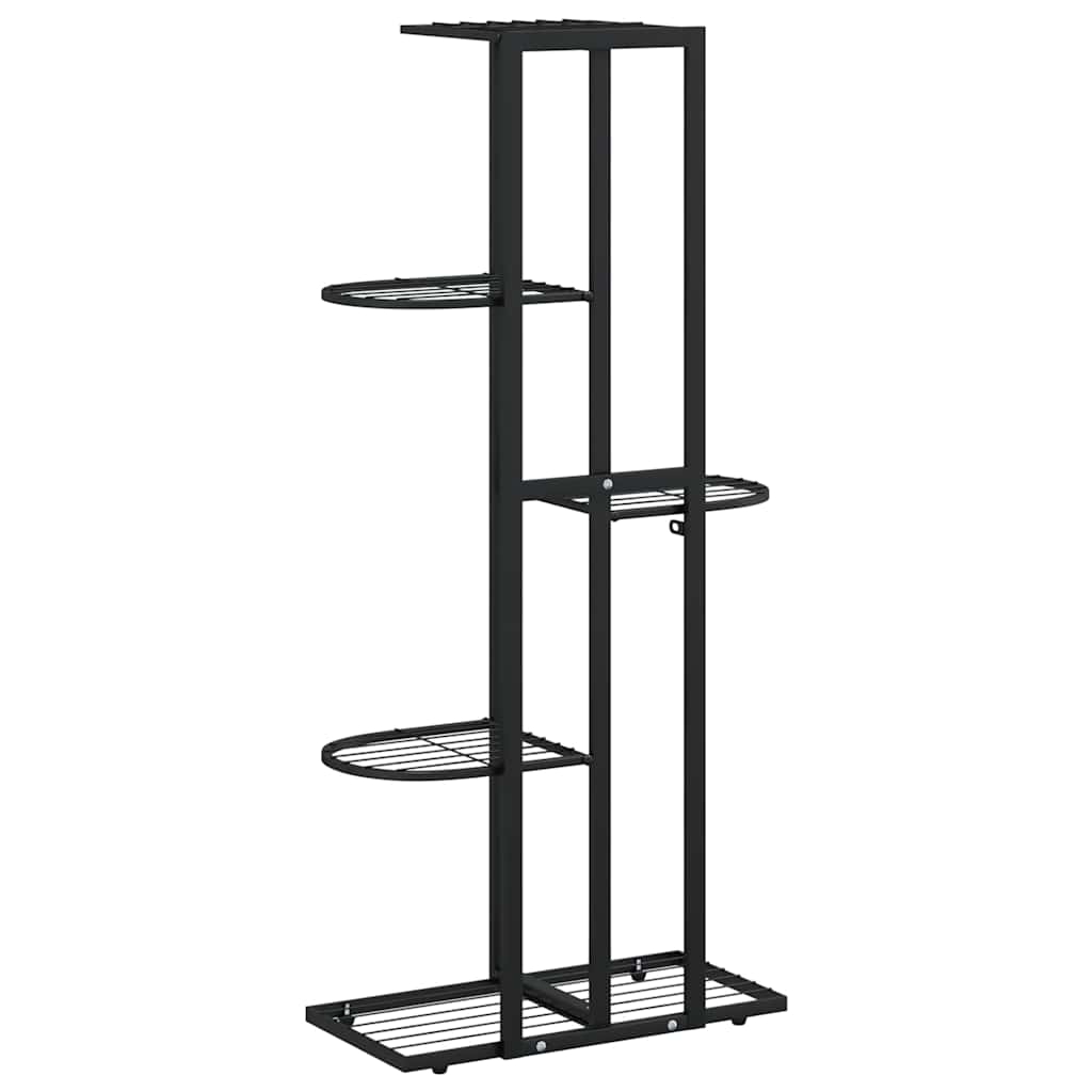 336110 vidaXL 5-Floor Flower Stand 43x22x98 cm Black Metal