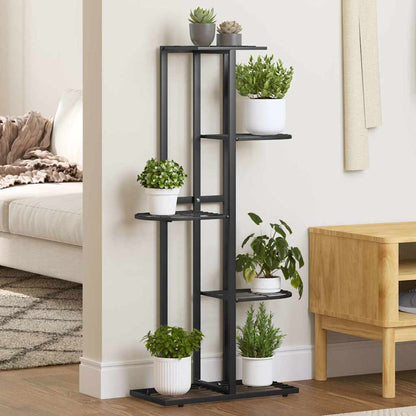 336110 vidaXL 5-Floor Flower Stand 43x22x98 cm Black Metal