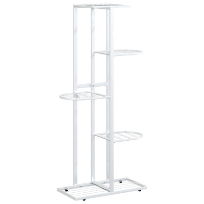 vidaXL 5-Floor Flower Stand 43x22x98 cm White Metal