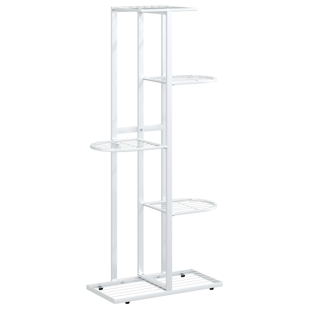 336111 vidaXL 5-Floor Flower Stand 43x22x98 cm White Metal