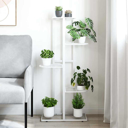 336111 vidaXL 5-Floor Flower Stand 43x22x98 cm White Metal