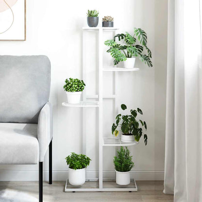 vidaXL 5-Floor Flower Stand 43x22x98 cm White Metal