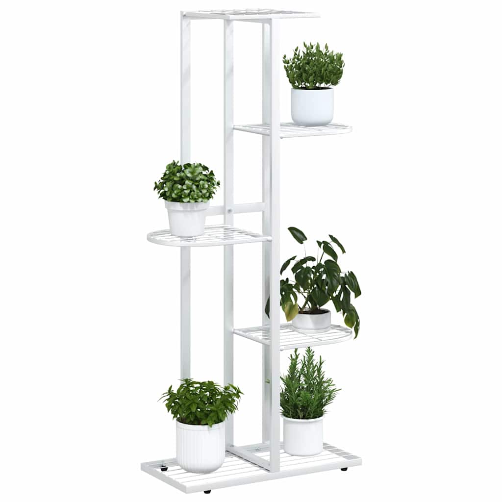 vidaXL 5-Floor Flower Stand 43x22x98 cm White Metal