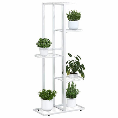 vidaXL 5-Floor Flower Stand 43x22x98 cm White Metal