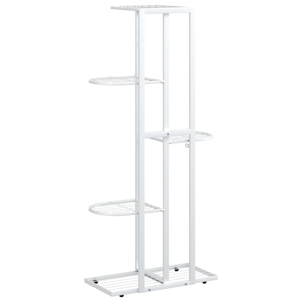 336111 vidaXL 5-Floor Flower Stand 43x22x98 cm White Metal