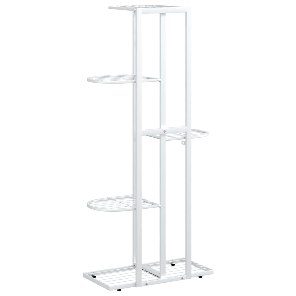 vidaXL 5-Floor Flower Stand 43x22x98 cm White Metal